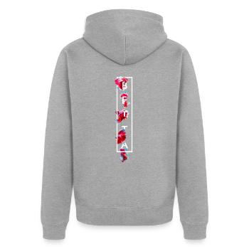 Siamesische Kampffische Betta Fisch Aquarium - Unisex Premium Bio Zip Hoodie - Grau meliert - Hinten - Nico (187cm)
