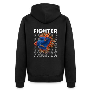 Betta Fish 80's Style Siamois Fighting Fish - Veste à capuche bio Premium Unisexe - noir - Dos - Nico (187cm)