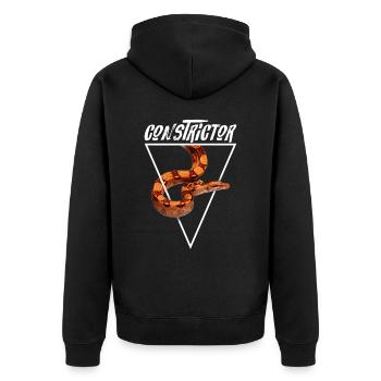 Boa Constrictor Geometrisch - Unisex Premium Bio Zip Hoodie - Schwarz - Hinten - Nico (187cm)