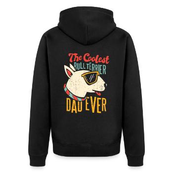 Bull Terrier Papa Dog Lover Owner Bull Terrier Pops - Veste à capuche bio Premium Unisexe - noir - Dos - Nico (187cm)