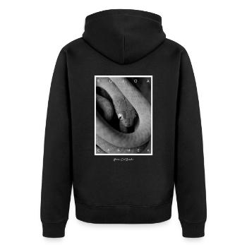 Chat Vert Couleuvre Boiga cyanea - Veste à capuche bio Premium Unisexe - noir - Dos - Nico (187cm)