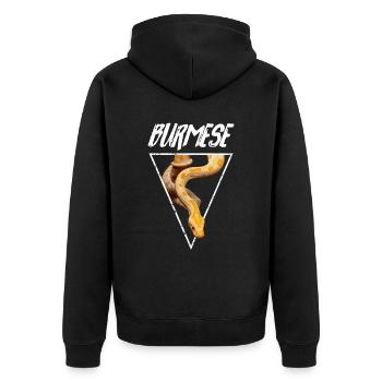 Burmesische Pythonschlange Besitzer - Unisex Premium Bio Zip Hoodie - Schwarz - Hinten - Nico (187cm)
