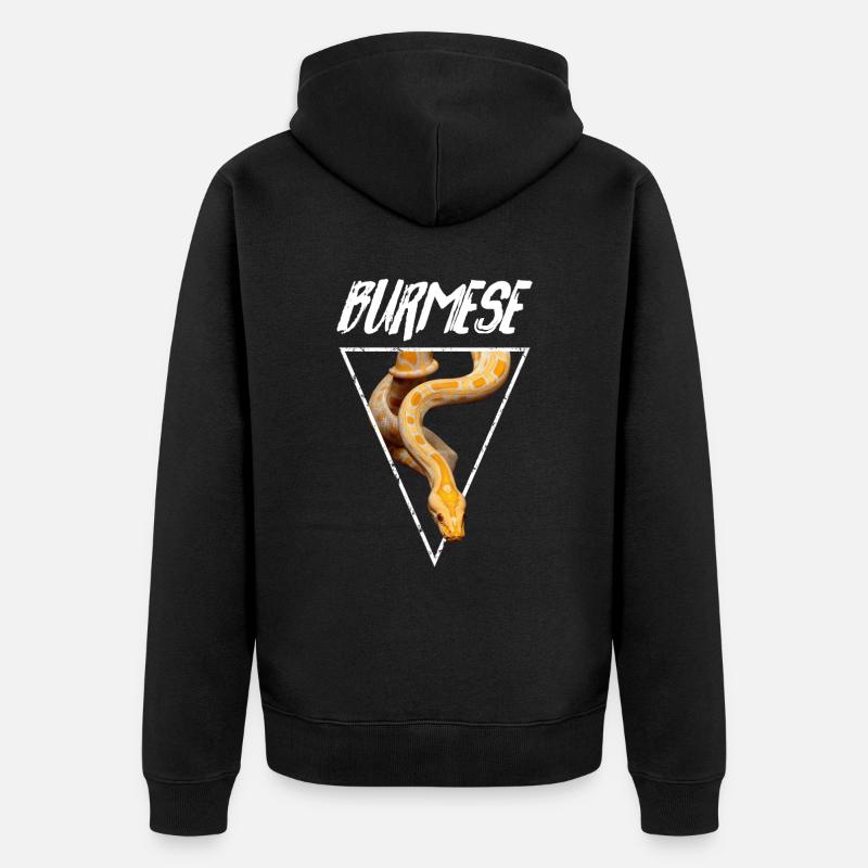 Burmese Python Snake Owner - Unisex Premium Organic Zip Hoodie - black