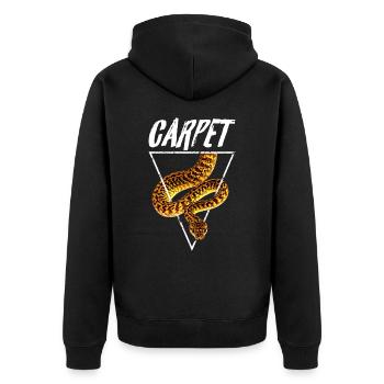 Teppichpython Retro Schlange Besitzer - Unisex Premium Bio Zip Hoodie - Schwarz - Hinten - Nico (187cm)