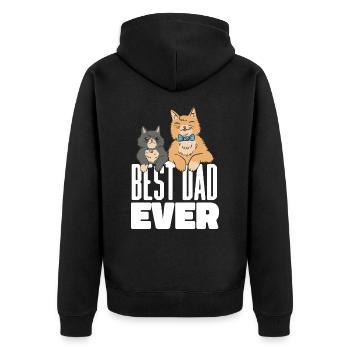 Meilleur Cat Dad Ever Funny Cat Daddy Fathers Day Gift - Veste à capuche bio Premium Unisexe - noir - Dos - Nico (187cm)