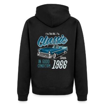 I'm Not Old I'm Classic Car Vintage Born In 1966 - Unisex Premium Organic Zip Hoodie - black - Back - Nico (187cm)