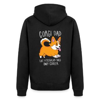 Meilleur Corgi Dad Ever Retro Vintage - Veste à capuche bio Premium Unisexe - noir - Dos - Nico (187cm)