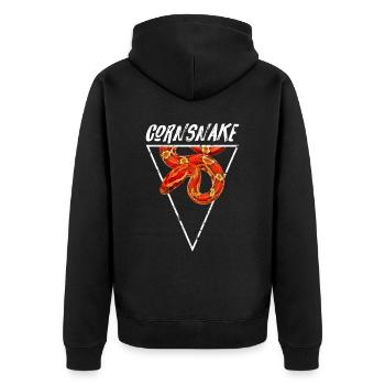 Corn Snake Reptile Keeper Geometrisch - Unisex Premium Bio Zip Hoodie - Schwarz - Hinten - Nico (187cm)