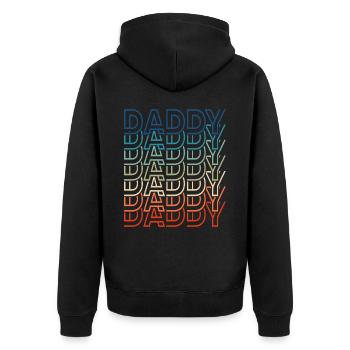 Papa Rétro Vintage Fête des Pères - Veste à capuche bio Premium Unisexe - noir - Dos - Nico (187cm)