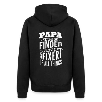 Mr Fix It Funny Dad Outils de fête des pères - Veste à capuche bio Premium Unisexe - noir - Dos - Nico (187cm)