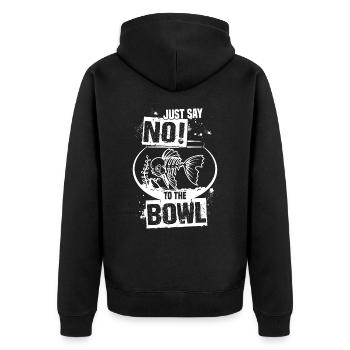 Anti Goldfish Fish Bowl Fish Keeper - Unisex Premium Organic Zip Hoodie - black - Back - Nico (187cm)