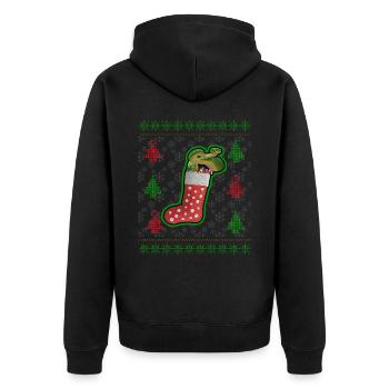 Green Tree Python Ugly Christmas Sweatshirt Style - Unisex Premium Organic Zip Hoodie - black - Back - Nico (187cm)