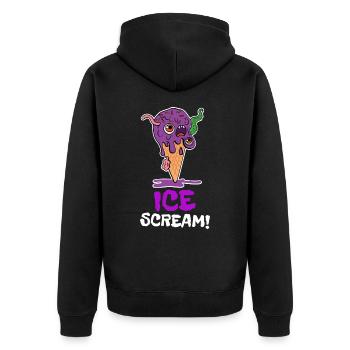 Drôle Ice Scream Zombie Ice Cream Monster - Veste à capuche bio Premium Unisexe - noir - Dos - Nico (187cm)