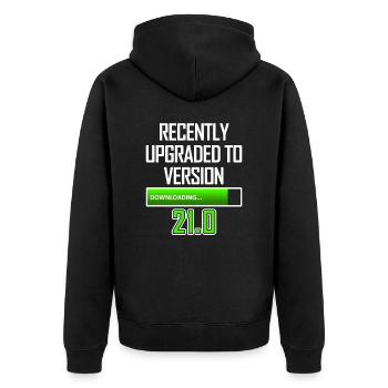 IT Worker 21st Birthday PC Gaming - Unisex Premium Organic Zip Hoodie - black - Back - Nico (187cm)