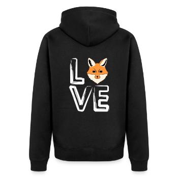 J’aime les renards - Veste à capuche bio Premium Unisexe - noir - Dos - Nico (187cm)