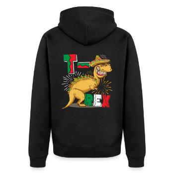 T Mex Tacosaurus T Rex Taco Cinco De Mayo Dinosaur - Unisex Premium Organic Zip Hoodie - black - Back - Nico (187cm)