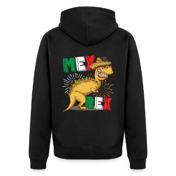 Tacosaurus Mex Rex T Rex Taco Cinco De Mayo - Unisex Premium Organic Zip Hoodie - black - Back - Nico (187cm)