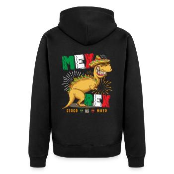 Tacosaurus Mex Rex T Rex Taco Cinco De Mayo - Unisex Premium Organic Zip Hoodie - black - Back - Nico (187cm)