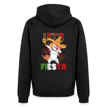Cinco De Mayo Party Süßes Dabbing mexikanisches Einhorn - Unisex Premium Bio Zip Hoodie - Schwarz - Hinten - Nico (187cm)