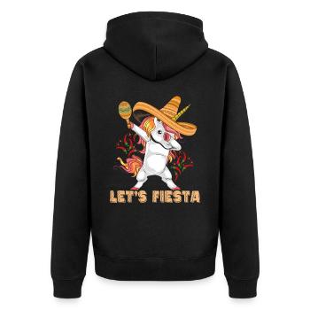 Cinco De Mayo Party Süßes Dabbing mexikanisches Einhorn - Unisex Premium Bio Zip Hoodie - Schwarz - Hinten - Nico (187cm)
