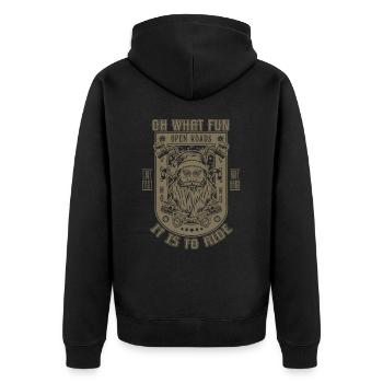 Lustige Weihnachten Motorrad Santa Biker Motorrad - Unisex Premium Bio Zip Hoodie - Schwarz - Hinten - Nico (187cm)