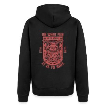 Lustige Weihnachten Motorrad Santa Biker Motorrad - Unisex Premium Bio Zip Hoodie - Schwarz - Hinten - Nico (187cm)