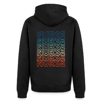 Krankenschwester Leben Registrierte Krankenschwester Zahnärztlicher Tag der Krankenschwester - Unisex Premium Bio Zip Hoodie - Schwarz - Hinten - Nico (187cm)