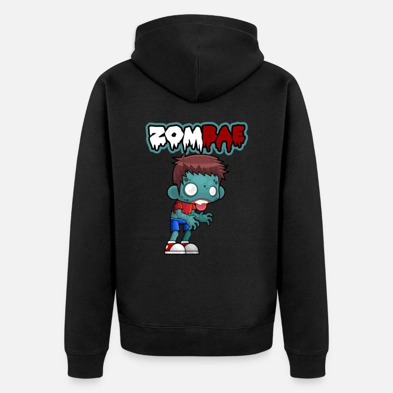 Drôle ZomBAE Zombie Halloween - Veste à capuche bio Premium Unisexe - noir