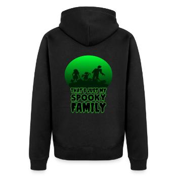 Just my spooky Family - Unisex Premium Organic Zip Hoodie - black - Back - Nico (187cm)