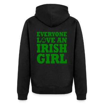 Everyone loves an irish girl - Unisex Premium Bio Zip Hoodie - Schwarz - Hinten - Nico (187cm)