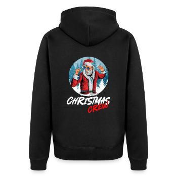 Christmas Crew for your Party - Unisex Premium Organic Zip Hoodie - black - Back - Nico (187cm)
