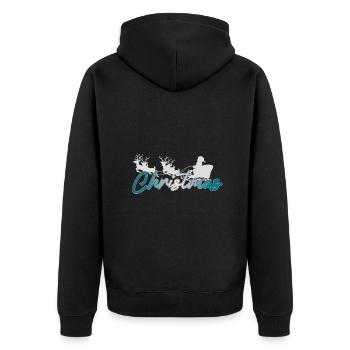 Christmas sledge - Unisex Premium Bio Zip Hoodie - Schwarz - Hinten - Nico (187cm)