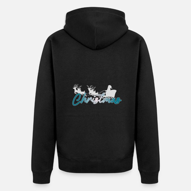 Christmas sledge - Unisex Premium Bio Zip Hoodie - Schwarz