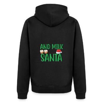 Cookies and Milk for Santa - Unisex Premium Bio Zip Hoodie - Schwarz - Hinten - Nico (187cm)