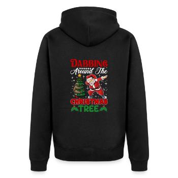 Dabbing around the christmas tree - Unisex Premium Organic Zip Hoodie - black - Back - Nico (187cm)