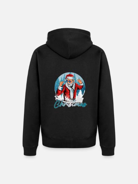 dancing Santa - Unisex Premium Bio Zip Hoodie - Schwarz