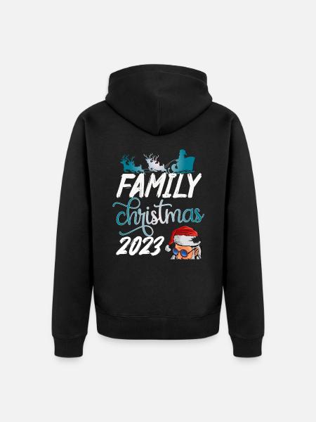 Familiejul 2023 - Premium økologisk unisex-hættejakke - sort
