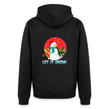 Let it Snow - Unisex Premium Bio Zip Hoodie - Schwarz - Hinten - Nico (187cm)