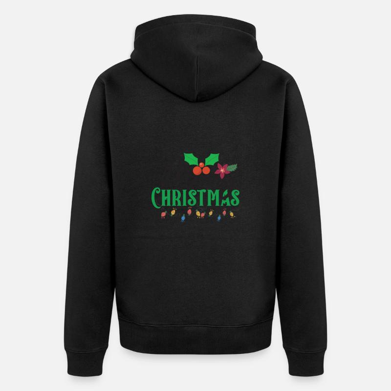 Merry Christmas Candy Light - Unisex Premium Bio Zip Hoodie - Schwarz