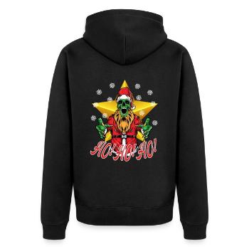 Scary Santa - Unisex Premium Bio Zip Hoodie - Schwarz - Hinten - Nico (187cm)
