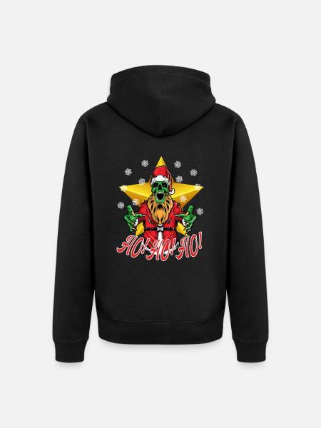 Scary Santa - Unisex Premium Organic Zip Hoodie - black