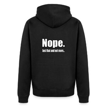 Nope. - Unisex Premium Bio Zip Hoodie - Schwarz - Hinten - Nico (187cm)