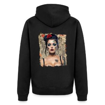 Pin Up Rock Ability Femme - Veste à capuche bio Premium Unisexe - noir - Dos - Nico (187cm)