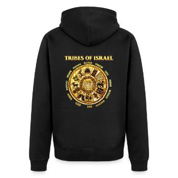 12 Douze tribus d’Israël Israélite hébreu Juda - Veste à capuche bio Premium Unisexe - noir - Dos - Nico (187cm)