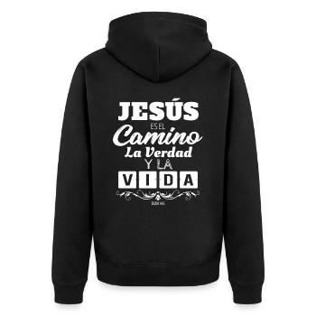 Jesús es el Camino la Verdad y la Vida - Veste à capuche bio Premium Unisexe - noir - Dos - Nico (187cm)