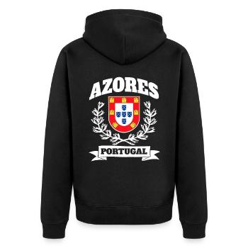 Azores Island Portugal Portuguese Pride - Unisex Premium Organic Zip Hoodie - black - Back - Nico (187cm)