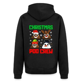 Noël caca crew drôle Noël pyjama - Veste à capuche bio Premium Unisexe - noir - Dos - Nico (187cm)