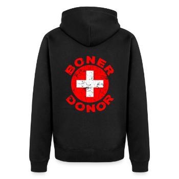Boner Donor Funny Halloween Costume Idea - Unisex Premium Organic Zip Hoodie - black - Back - Nico (187cm)