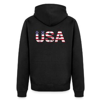 ÉQUIPE États-Unis en drapeau américain Couleurs Drapeau - Veste à capuche bio Premium Unisexe - noir - Dos - Nico (187cm)