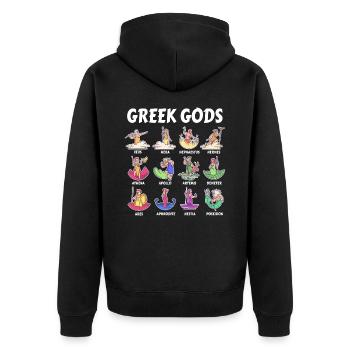 Dieux de la mythologie grecque - Dieux antiques de la Grèce - Veste à capuche bio Premium Unisexe - noir - Dos - Nico (187cm)